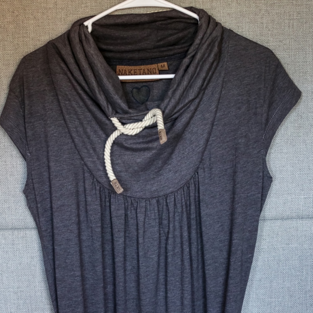 Naketano Dress with high collar and wide rim